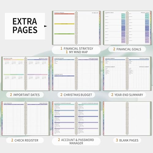LOAPEM Monthly Budget Planner with Expense Tracker – B5 Size, Light Green