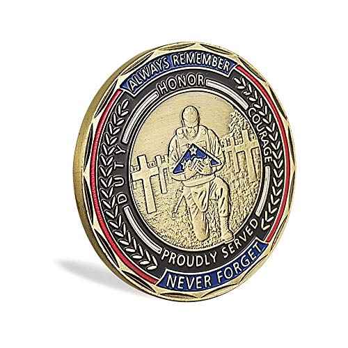 AtSKnSK 42 PCS US Military Challenge Coin Veteran Coin - Stand for The Flag, Kneel for The Fallen
