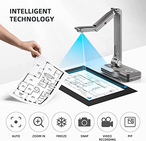 JOYUSING V508 8MP Document Camera with HDMI/USB/VGA, Auto Focus, LED Light for Teaching & Distance Learning