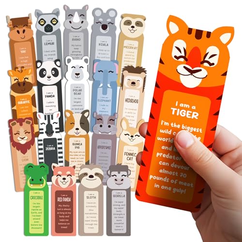 Zoo Animal Bookmarks for Kids - 100 Pack, 2x6 Inches, Multiple Designs - Educational Reading Incentives