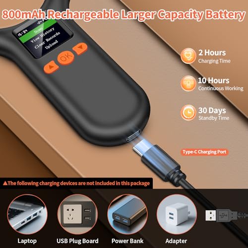 KUIIYER Pet Microchip Scanner, Rechargeable RFID EMID FDX-B (ISO 11784/11785) Micro Chip Reader with LCD Screen Display & 500 Storage Records, 15 Digit Pet Chip Scanner for Dog/Cat/Pig/Animal