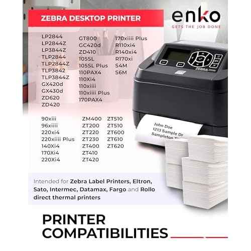 enKo 2 Stacks/2000 Labels 4"x6" Fanfold Direct Thermal Labels Compatible for Rollo Zebra Printer - Shipping Mailing Postage Labels, Perforated, Permanent Adhesive (2 Labels/Fold | 1000 Labels/Stack)