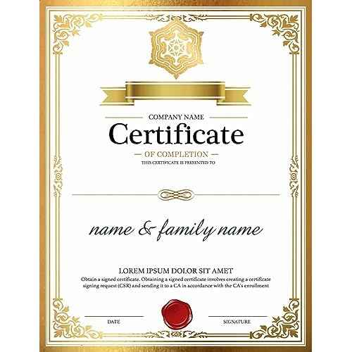 Professional Certificate Paper 8.5 x 11 for Printing, Diploma Paper, Award Certificates Paper, 80 lb, 15 Count, Gold Foil Border, for Office, Business Awards, Graduation, School (GOLD)