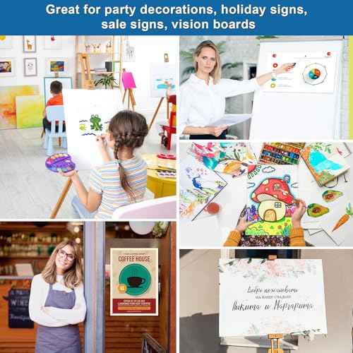 18 Pcs 12" x 18" Poster Board White Poster Board Paper Bulk 250 GSM Thickness Vision Boards Smart PosterBoard for Drawing School Arts Craft Projects Presentations Scrapbooking Blank Graphic Display