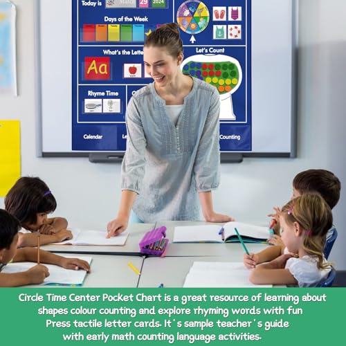 Classroom Circle Time Pocket Chart with Calendar & Weather Learning Center