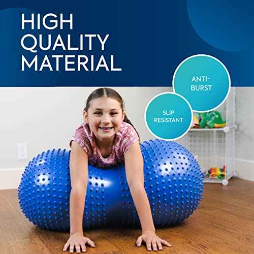 BouncyBand Peanut Shaped Stability Ball ? 36¡± x 20¡±, Holds up to 350lbs ? Improve Balance and Focus with The Sensory Play Tool
