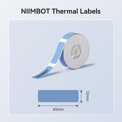 NIIMBOT Label Maker Tape - Replacement for D11/D110/D101 | 12 x 40 mm (0.47'' x 1.57'') - Blue