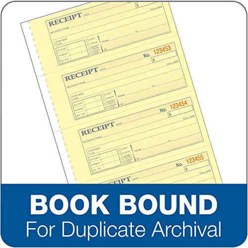 TopS 3-Part Money/Rent Receipt Book, Carbonless, 11 x 7 5/8 in, 4 Receipts/Page