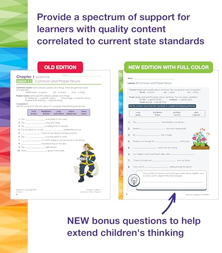 Spectrum 5th Grade Language Arts Workbook for Kids Ages 10-11, ELA Curriculum Covering Grammar & Vocabulary