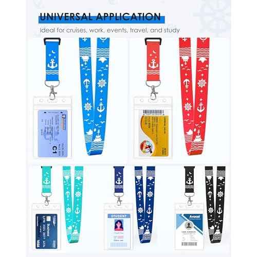 5 Pack Lanyard with Waterproof ID Badge Holders for Cruise Ship Cards, Essentials for Royal Caribbean, Carnival, NCL Cruise 2025 (Mix)