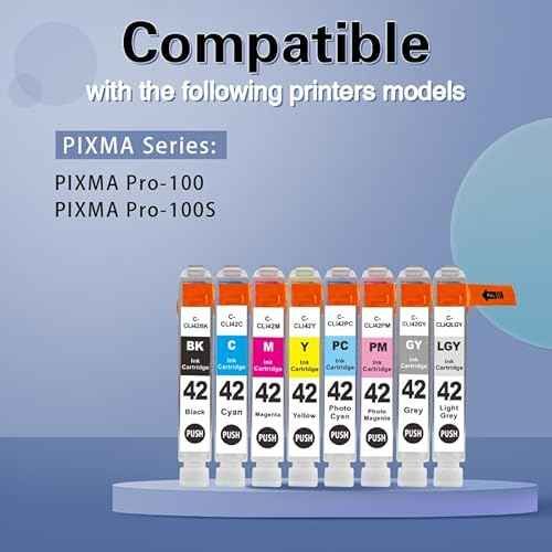 24-Pack ColorPrint Compatible CLI-42 Ink Cartridge Replacement for CLI 42 CLI42 Work with PIXMA Pro-100S Pro-100 Pro100 Pro100S Printer (3 Sets )