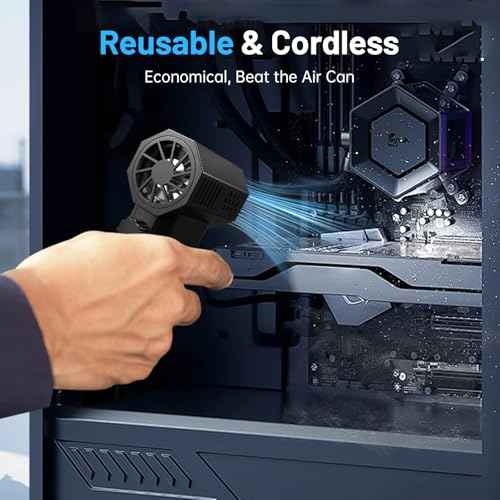 Compressed Air Duster, 130000RPM Super Power Cordless Air Duster Replace Compressed air can Gear Adjustable Mini Blower Dust Blower for Computer Keyboard House Outdoor and Car