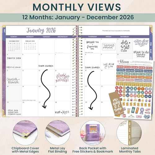 bloom daily planners HARDCOVER 2026 Planner (January to December) - 8.5¡± x 11¡± Weekly & Monthly Dated Agenda Organizer Book with Stickers & Tabs - Good Things Are Coming