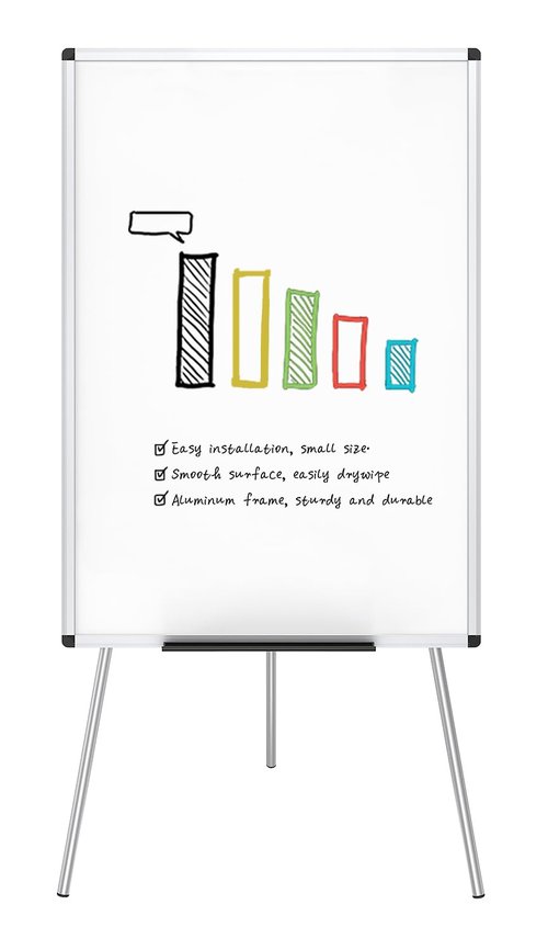 VIZ-PRO Whiteboard Easel, 36 x 24 Inches, Portable Dry Erase Board Height Adjustable for School Office and Home