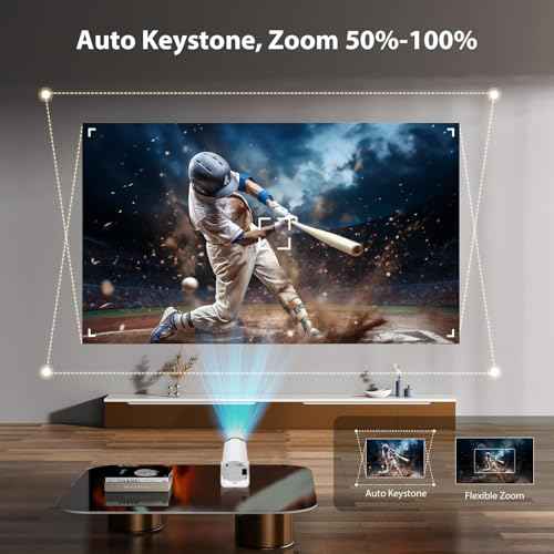 Mini Portable Projector with WiFi 6 & Bluetooth 5.0, 1080P Full HD 4K Supported, Android 11 Smart Home Theater Projector with Auto Keystone, Compatible with Phone/Laptop/TV Stick