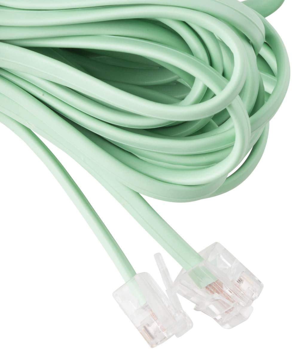 iSoHo Phones Accessories: Phone Cord for Landline Phone – Tangle-Free, Handset Curly Telephones Land Line Cable – Easy to Use + Excellent Sound Quality for Home or Office 15ft Long - Earth Day Green