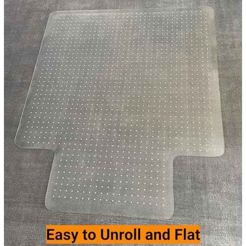 45"x 53"x0.1" Office Chair Mat for Carpet,Slip Resistant Heavy Duty Under Desk Protector Carpeted Floors,Easy Glide Rolling Floor Mat for Office Chair with Extended Lip