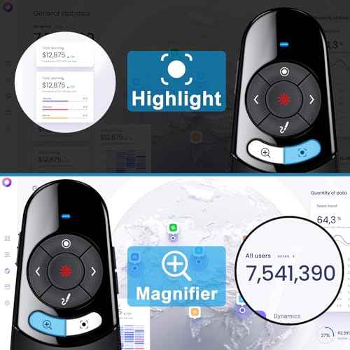 2 in 1 Type C USB Presentation Clicker with Physical and Digital Function, RF 2.4GHz Wireless Presenter Remote PPT Clicker for Computer Presentations, Slide Advancer for Mac Laptop