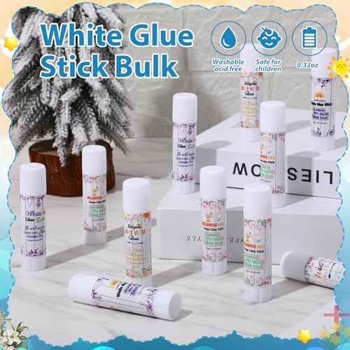 Zubebe 200 Pcs Religious Bible White Glue Stick Bulk Christian Church Gifts Sets 0.32 oz Washable Glue Stick for Sunday School Prizes Christian Party Favors Scrapbooking Crafting Supplies