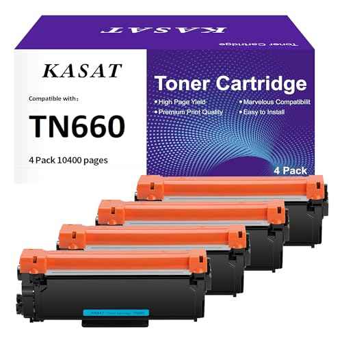KASAT Higher Yield Compatible Toner Cartridge Replacement for Brother TN660 TN-660 TN630 TN-630 for Brother HL-L2300D HL-L2320D HL-L2380DW HL-L2340DW MFC-L2700DW MFC-2740DW DCP-L2540DW Printer (2Pack)