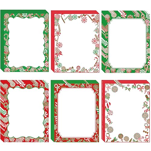 180 Sheets Christmas Stationery Paper Peppermints Candy Canes Stationery Paper Holiday Letter Sheet for Notes Xmas Greeting Cards Invitation Office School Printing, 8.5" x 11"