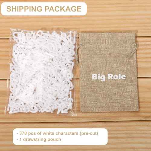 Letters for Letter Board Letters Only, 1 inch White Message Board Letters Felt Letter Board Sign Accessories (378 pcs), 1¡± Pre Cut Plastic Letterboard Letters Numbers Changeable Menu Board Replacement