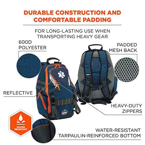 Ergodyne Arsenal 5244 Responder Backpack, with Class A First Aid Kit Supplies Included, Orange