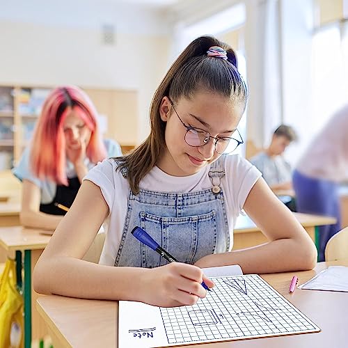 SCRIBBLEDO 10 Pack Dry Erase Graph Whiteboard 11"x14" Double Sided Dry Erase Board with Grid for Home School Classroom Kids and Students Portable Grid Board for Graphing and Geometry Coordinate Plane