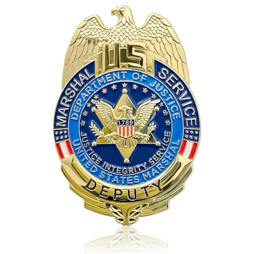 GYGYL Metal Badge, Enameled & Plated, Brass Shield Badge for Dressing up, Role Play and Cosplay, Gift Box Packaging