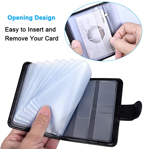 Wisdompro RFID Blocking Credit Card Holder Vertical Black Wallet with 20 Slots