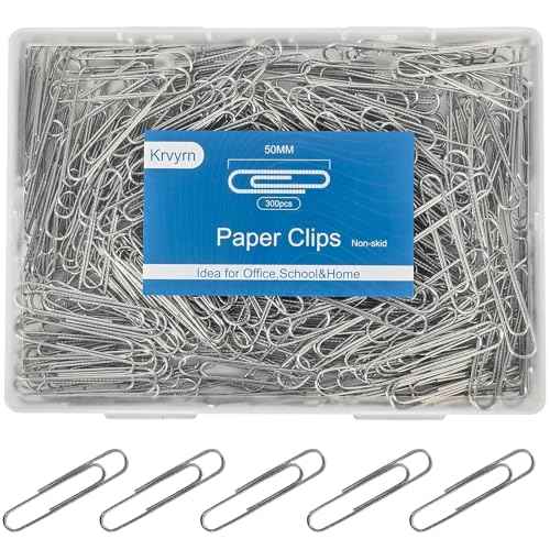 Large Paper Clips Non-Skid, 2 Inch Jumbo PaperClips, 300 Pcs Metal Paper Clips Large,Paperclips Non-Skid Clips for Office&School Supplies.