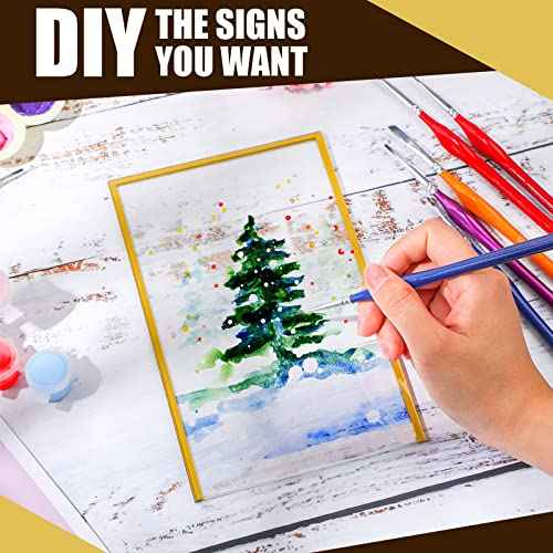 18 Pieces Frames Table Numbers Clear Table Sign Double Sided Picture Photo Frame Table Number Holder Acrylic Sign Holder for Wedding Table Menu Holder(5 x 7 Inches,Gold)