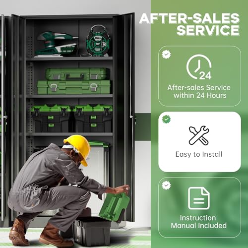 Metal Storage Cabinet with Lock, 72" H Lockable Locking Doors, Steel