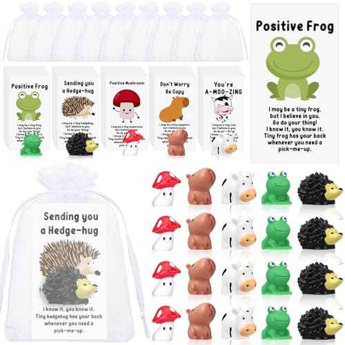 Fumete 100 Set Christmas Employee Appreciation Gifts Bulk Coworker Team Thank You Gift Positive Resin Animal Desk Pet Motivation Pun Note Cards Rad Tech Week Nurse Practitioner OR Nurse Pocket Favor