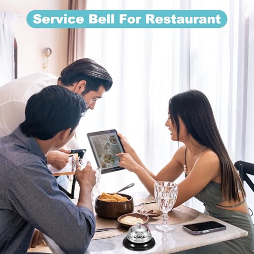 PATIKIL Silver Desk Bell 3.3 Inch Service Call Bell for Restaurants & Hotels