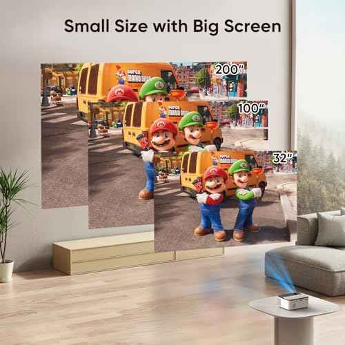 Mini Projector Portable Projector Full HD 1080P Supported, Home Theater Projector Compatible with TV Stick, Phone, Games, HDMI, AV