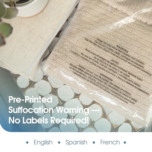 Spartan Industrial - 20" X 24" (100 Count) Self-Seal Clear Poly Bags With Suffocation Warning for Packaging, Bedding, Costumes - Permanent Adhesive