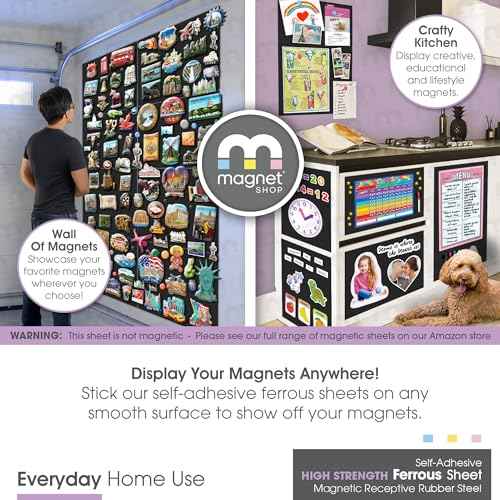TMS Magnet Receptive Sheets with Adhesive Backing for Craft and Magnetic Miniatures Storage | Flexible Rubber Sheet Metal | 5 Pack, 30 mil Thick, 8.5¡± x 12.3¡± | Fits Inside US Really Useful Box