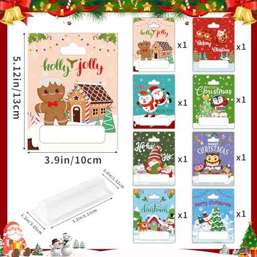 Christmas Money Holder Cards 8 Pack, Christmas Money Holder Ornaments for Gifting Cash, Holiday Gifting Cash Cards for Kids, Funny Merry Xmas Cash Gift Ideas, Christmas Tree Hanging Ornaments Decor