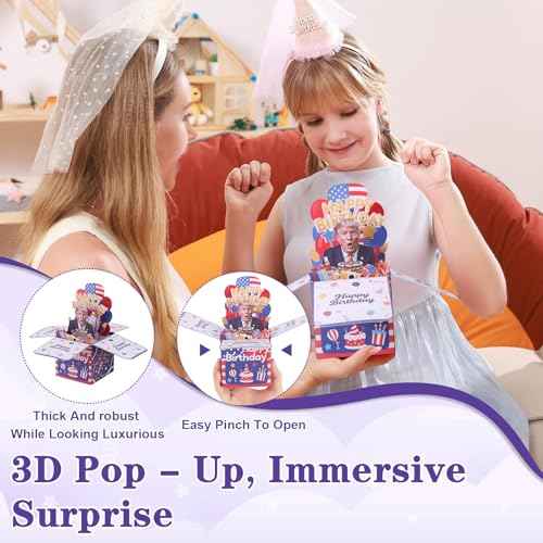 Funny Trump Birthday Card, Pop Up Birthday Card for Dad and Mom, Unique Birthday Gifts Ideas Gag Gift for Husband Wife, Boyfriend, Sister, Best Friend, Him Her