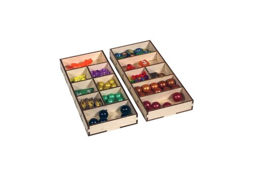 The Broken Token Fireball Island Compatible Game Crate - Wooden Storage Box with Multiple Trays