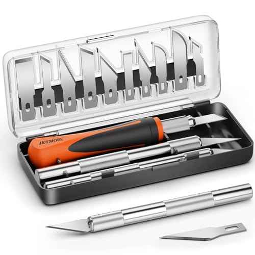 16 Pcs Exacto Knife Set, 3 Craft Knife and 13 SK5 Steel Blades, Precision Hobby Knife for Carving, Modeling, DIY, Scrapbooking, and Art Projects