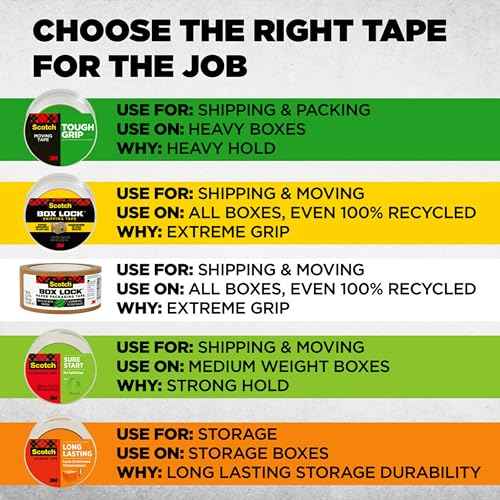 Scotch Tough Grip Packing Tape, 1.88 in x 22.2 yd, 6 Rolls with Dispensers + Scotch Mailing & Storage Boxes, 14 in x 10 in x 5-1/2 in