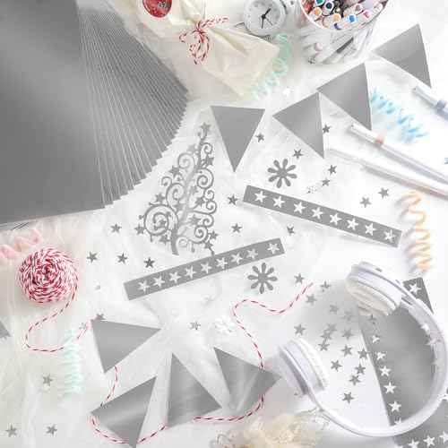 25 Sheets Sliver Mirror Cardstock Paper - 250gsm/92Ib Metallic Reflective Paper for Crafts, A4 Foil Cardstock for DIY Projects Birthday Party Decoration PAP20SR25