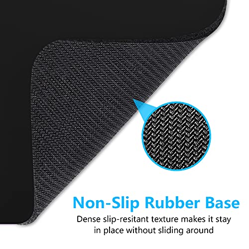 Dapesuom Jet Black 8x6 Inch Thick Rubber Mouse Pad - Non-Slip & Washable