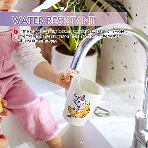 Koala Printable Vinyl Sticker Paper for Inkjet Printers - 100 Sheets Glossy White Water-Resistant Adhesive Label Paper - 8.5x11 Inch, Tear-Resistant, Removable