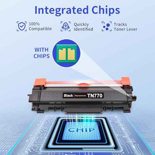 TN770 TN-770 Toner 2 Pack Replacement for tn770 Toner for Brother Printer Compatible with Brother HL-L2370DW L2370DWXL MFC-L2750DW L2750DWXL Toner