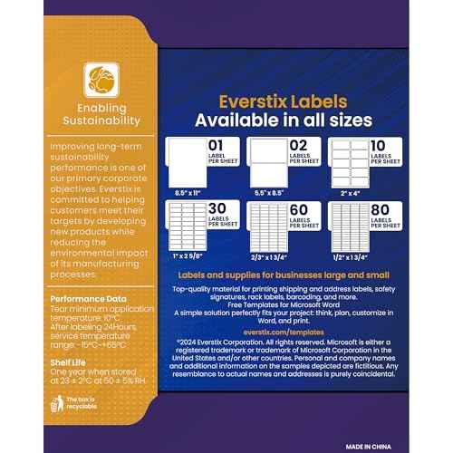 1/2" x 1-3/4", 25 Sheets, 2000 Return Address Labels for Laser & Inkjet Printers, Letter Size