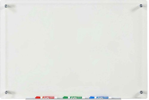Audio-Visual Direct Clear Glass Dry-Erase Board Set - 3' x 2' - Includes Hardware & Marker Tray (Non-Magnetic)