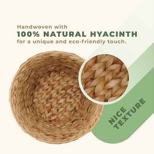 2-Pack Wicker Trash Cans, Wicker Waste Basket for Bathroom, Rattan Trash Can